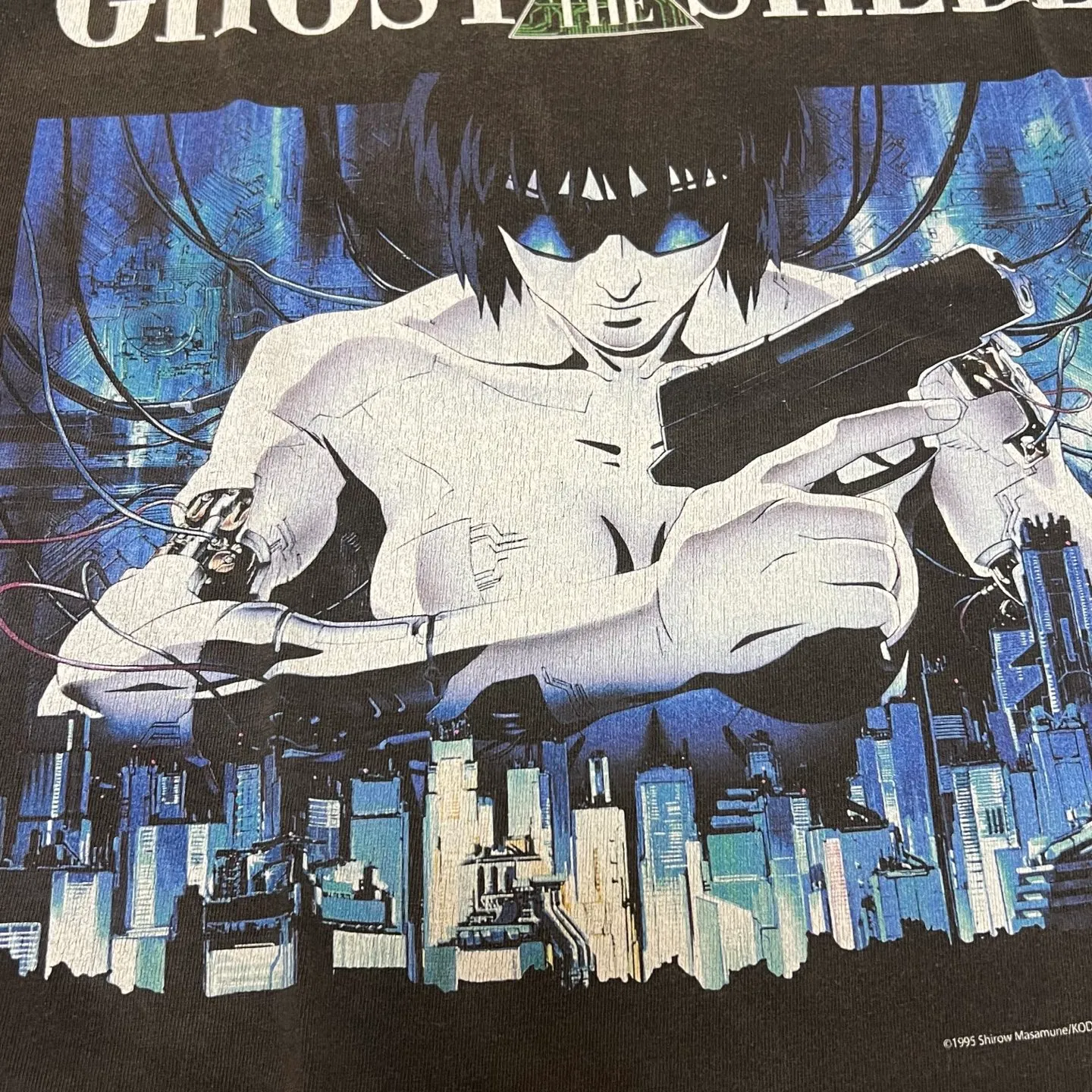 GHOST IN THE SHELL x SAINT Mxxxxxx SS TEE/BLK Classic big IP Ghost in the Shell co-branded model Sunglasses Motoko/Motoko character TEE Washed black S-XL Ghost in the Shell Sunglasses Killer Look for the cylindrical fabric without side seams. The opening is almost meaningless. Asut ready-made garments are dyed. The whole thing is sprayed with Ma Liu. Re-spray heavy fades. Collar and cuffs are frayed. Multiple hangs are broken. Extra large printing position. Authentic grade restored. Customized joint main mark/wash mark/with little angel anti-counterfeiting mark